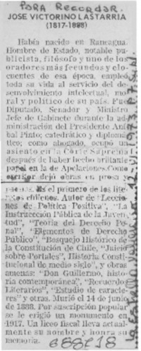 José Victorino Lastarria.