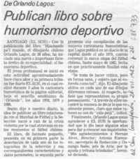 Publican libro sobre humorismo deportivo.
