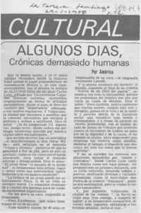 Algunos días, crónicas demasiado humanas