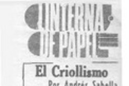 El criollismo