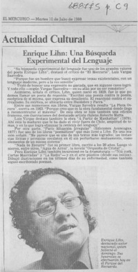 Enrique Lihn, una búsqueda experimental del lenguaje.