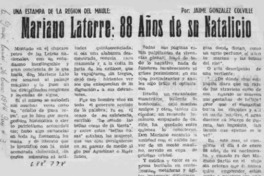 Mariano Latorre: 88 años de su natalicio