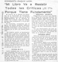 "Mi libro resistirá todas las críticas porque tiene fundamento".