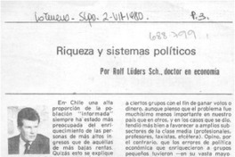 Riqueza y sistemas políticos