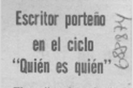 Escritor porteño en el ciclo "Quién es quién".