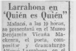 Larrahona en "Quién es quién".