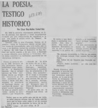La poesía, testigo histórico
