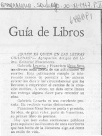 Quién es quien en las letras chilenas?.