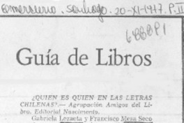 Quién es quien en las letras chilenas?.