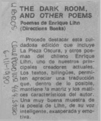 The dark room, and other poems.