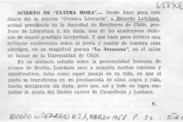 Acierto de "ultima hora"