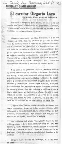 El escritor Olegario Lazo