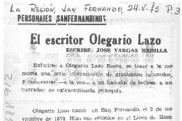 El escritor Olegario Lazo