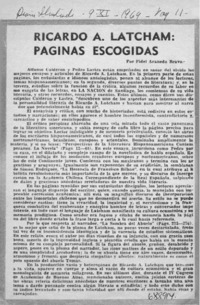 Ricardo A. Latcham: páginas escogidas