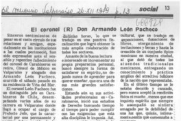 El coronel (R) don Armando León Pacheco