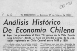 Análisis histórico de economía chilena.