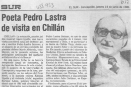 Poeta Pedro Lastra de visita en Chillán.