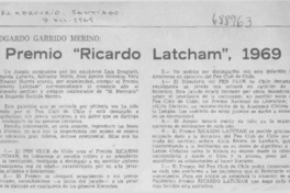 Premio "Ricardo Latcham", 1969.