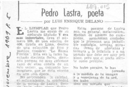 Pedro Lastra, poeta