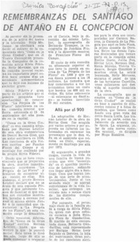 Remembranzas del Santiago de antaño en el Concepción.