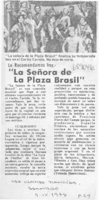 La Señora de la plaza Brasil.