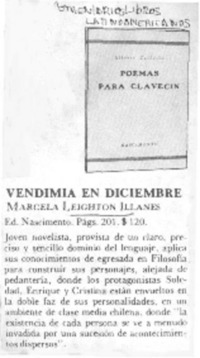 Vendimia en diciembre.