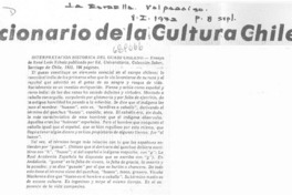 Interpretación histórica del guaso chileno.