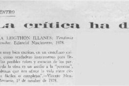 La Crítica ha dicho.