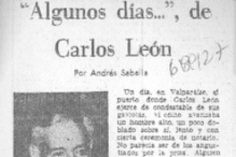 Algunos días...", de Carlos León.