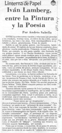 Iván Lamberg, entre la pintura y la poesía