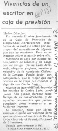 Vivencias de un escritor en caja de previsión.