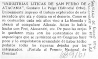 Industrias líticas de San Pedro de Atacama".