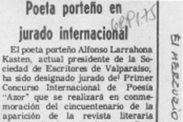 Poeta porteño en jurado internacional.