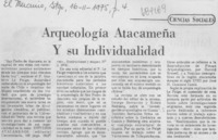 Arqueológica atacameña y su individualidad.