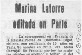 Marina Latorre editada en París.