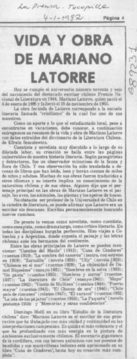 Vida y obra de Mariano Latorre.