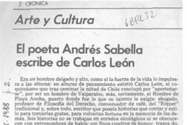 El poeta Andrés Sabella escribe de Carlos León