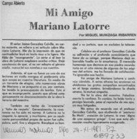 Mi amigo Mariano Latorre