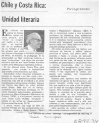 Chile y Costa Rica, unidad literaria