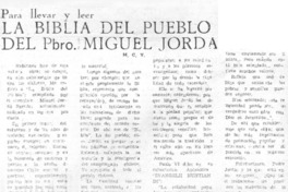 La biblia del pueblo del pbro. Miguel Jordá