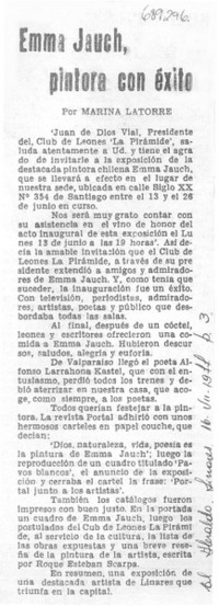 Emma Jauch, pintora con éxito