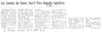 Los sonetos de Emma Jauch para Augusto Santelices.