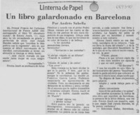 Un libro galardonado en Barcelona