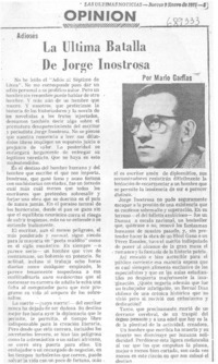 La última batalla de Jorge Inostrosa
