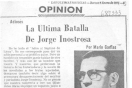 La última batalla de Jorge Inostrosa
