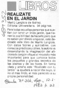 Realízate en el jardín".