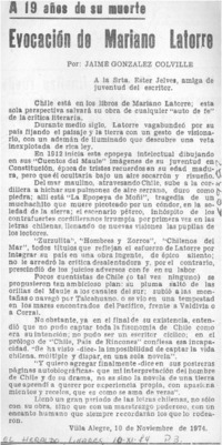 Evocación de Mariano Latorre