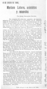 Mariano Latorre, anécdotas y recuerdos