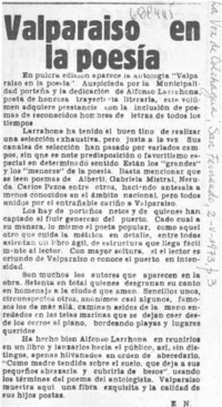 Valparaíso en la poesía.