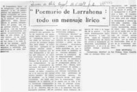Poemario de Larrahona: todo un mensaje lírico